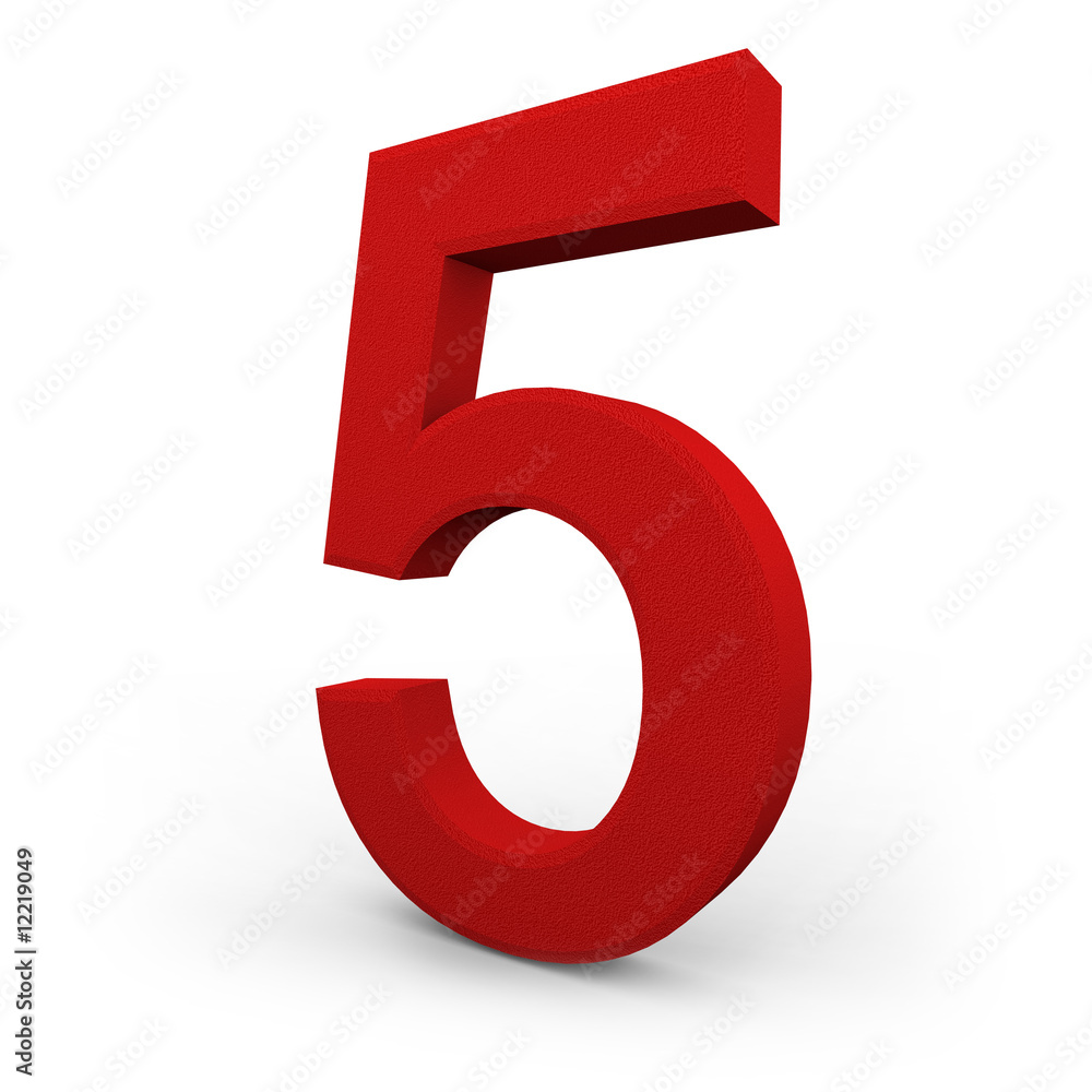Number Five on White Background Number Five on White Background