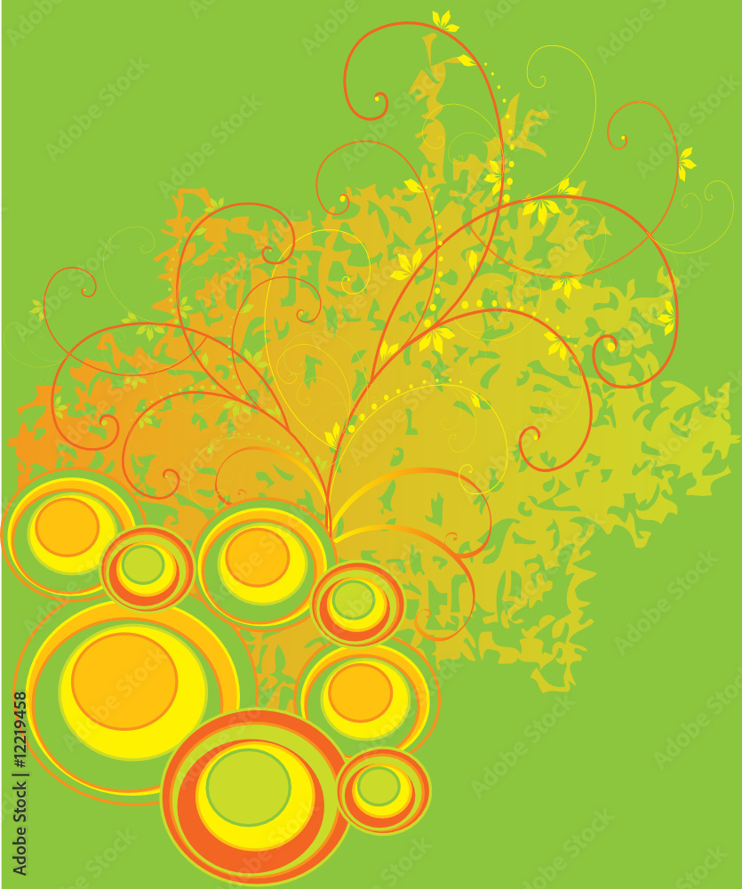 Green background with yellow circles vector ilustration Green background with yellow circles vector ilustration