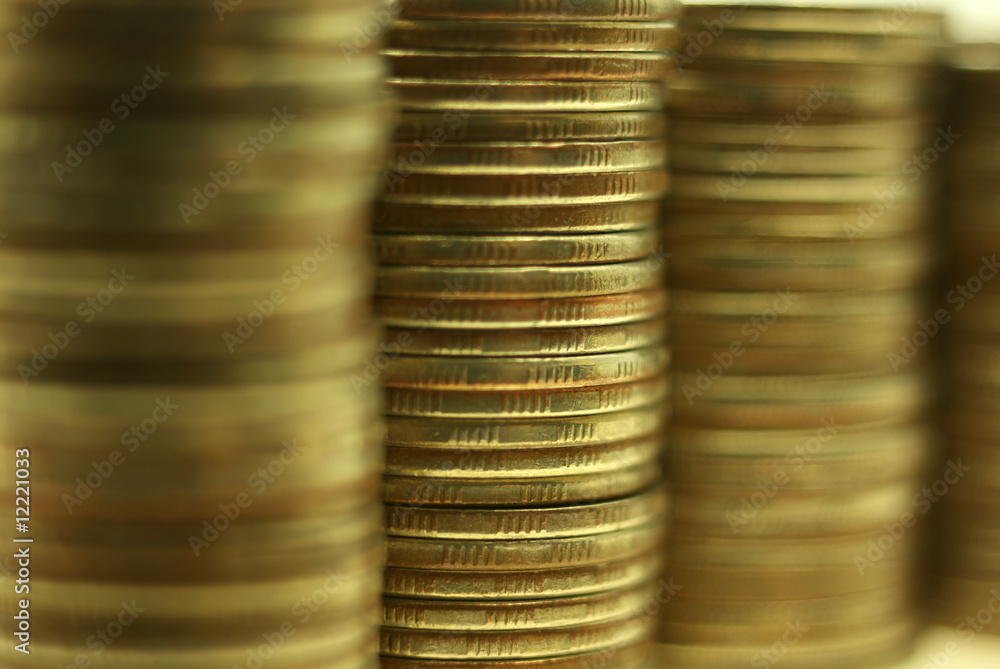 Stack coins abstract background. Close up Stack coins abstract background. Close up