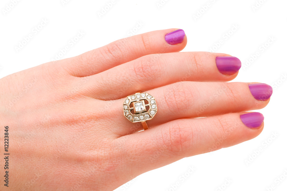 Hand with golden ring isolated on the white Hand with golden ring isolated on the white