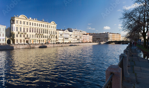 Panorama of quay of the river of Fontanka in St.-Petersburg. photo