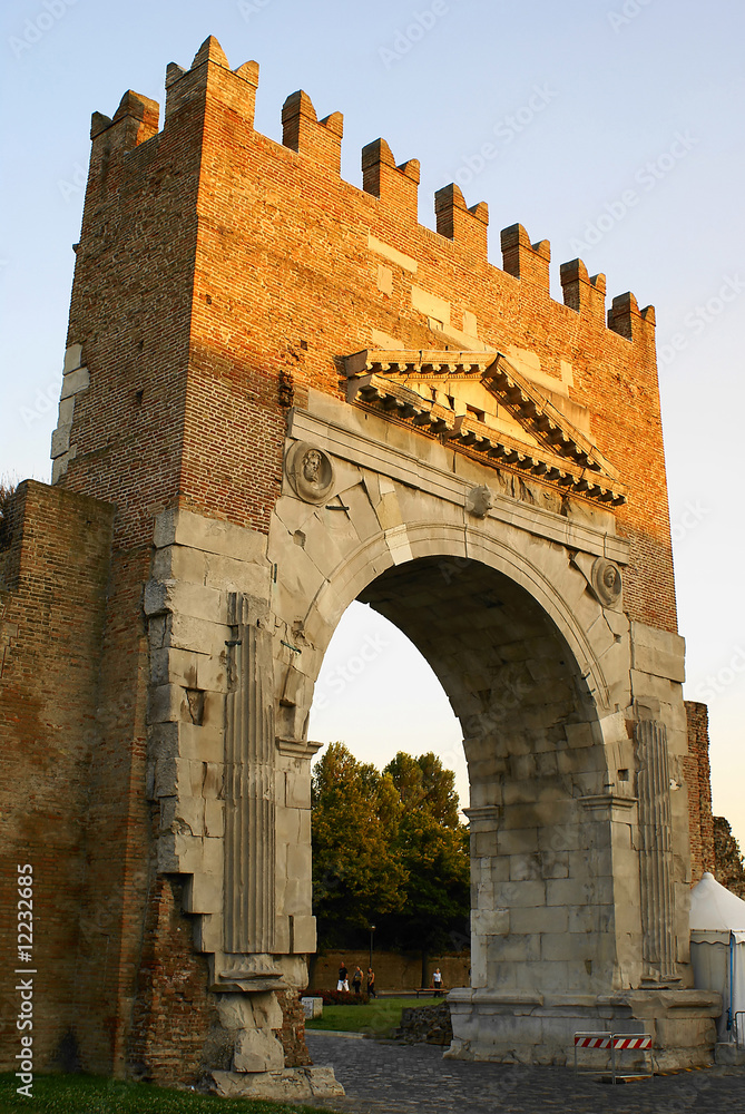 Old roman gate in Rimini