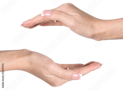 Hands isolated on white background - copy space