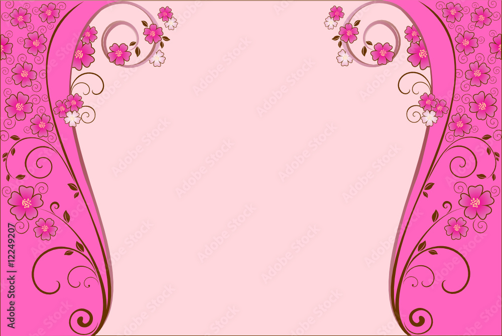 Vintage floral pink background Stock Vector | Adobe Stock