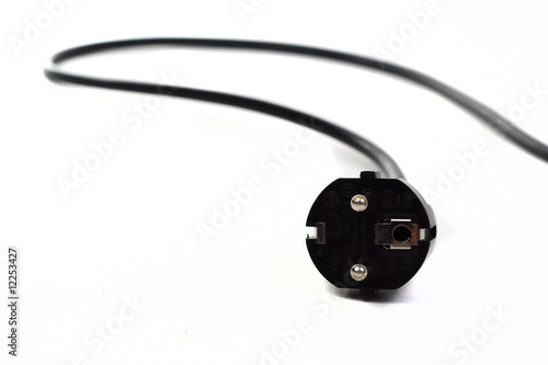 Black electric plug and cable