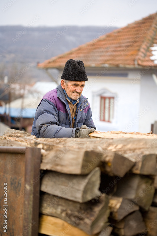 Old man at work Old man at work