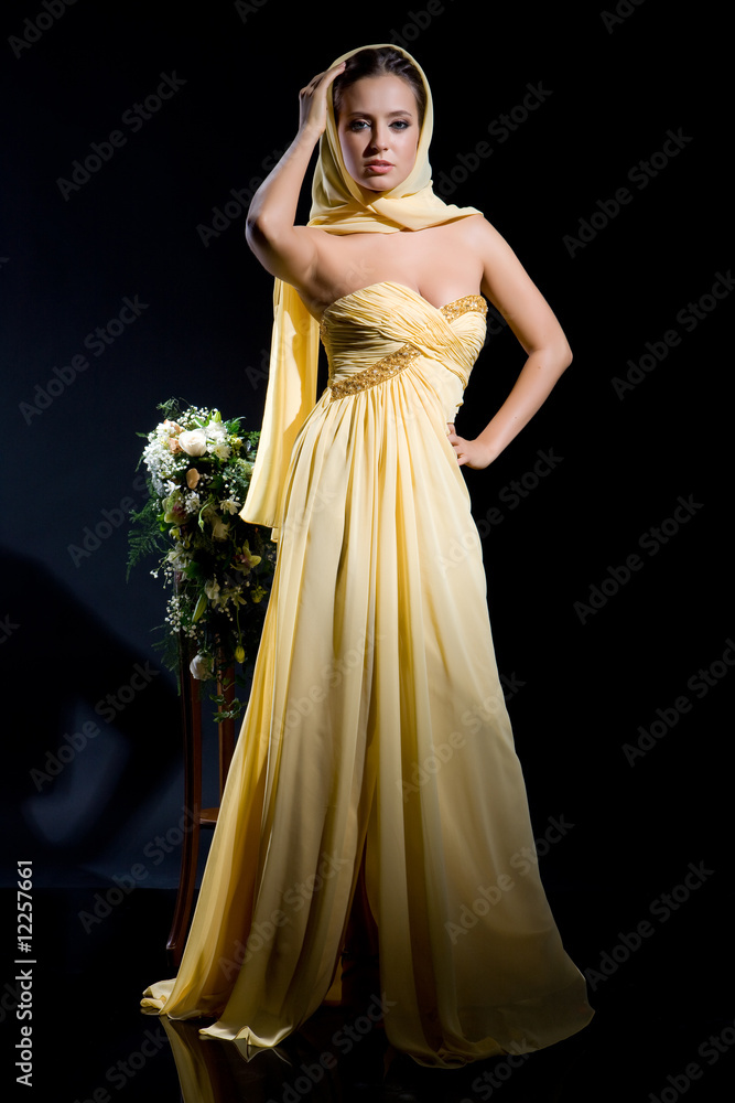 Young Woman In Yellow Dress