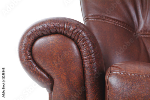Fotografie Detail of brown leather recliner