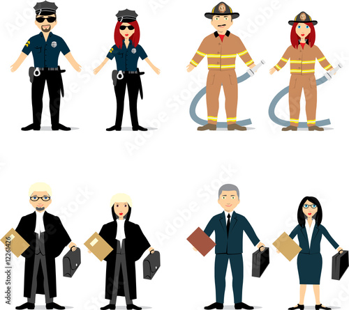 isolated people with different occupations