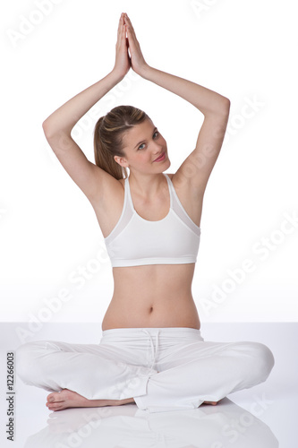 Nice woman in yoga position
