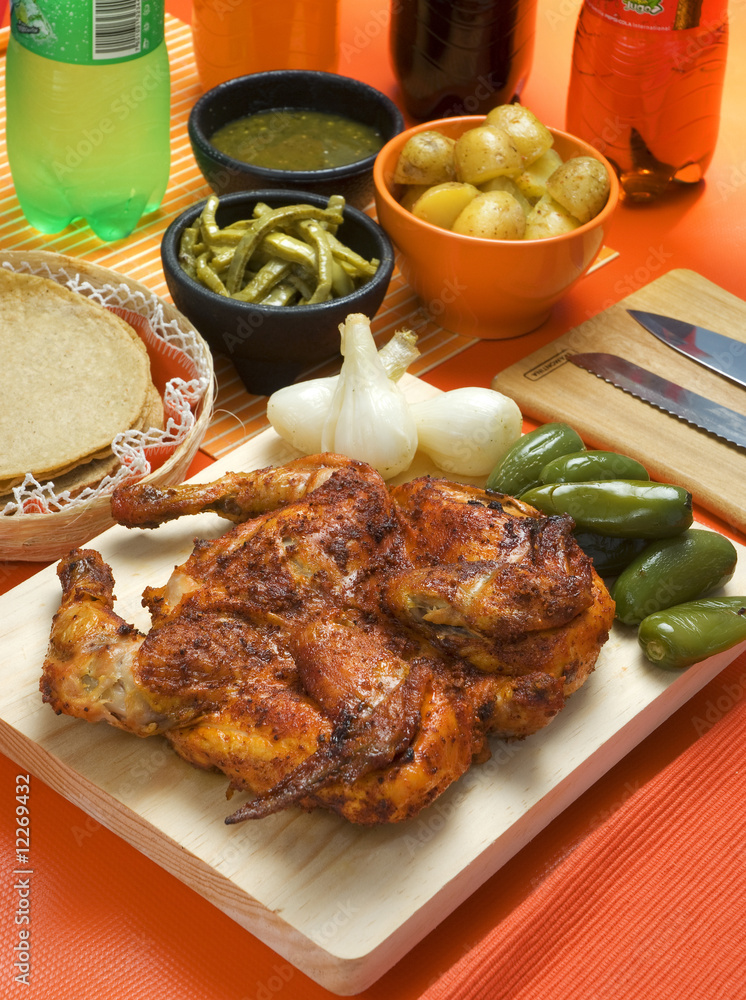Pollo asado a la leña. México Stock Photo | Adobe Stock