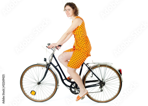 Fototapeta Naklejka Na Ścianę i Meble -  girl riding bicycle