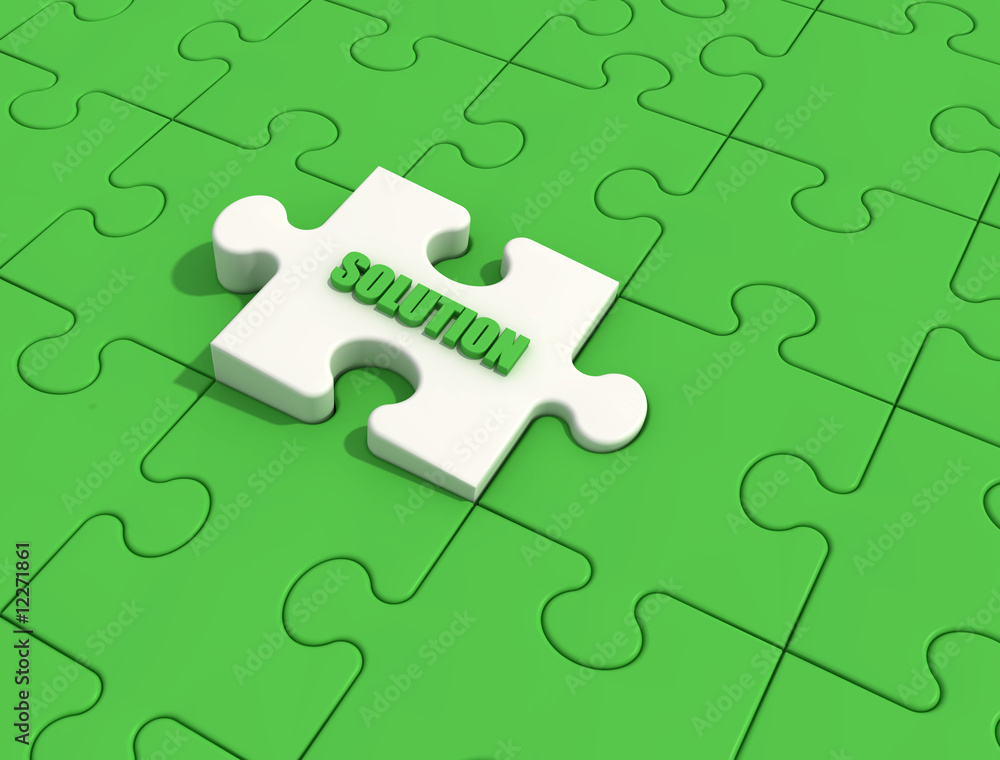 Fototapeta premium green solution puzzle