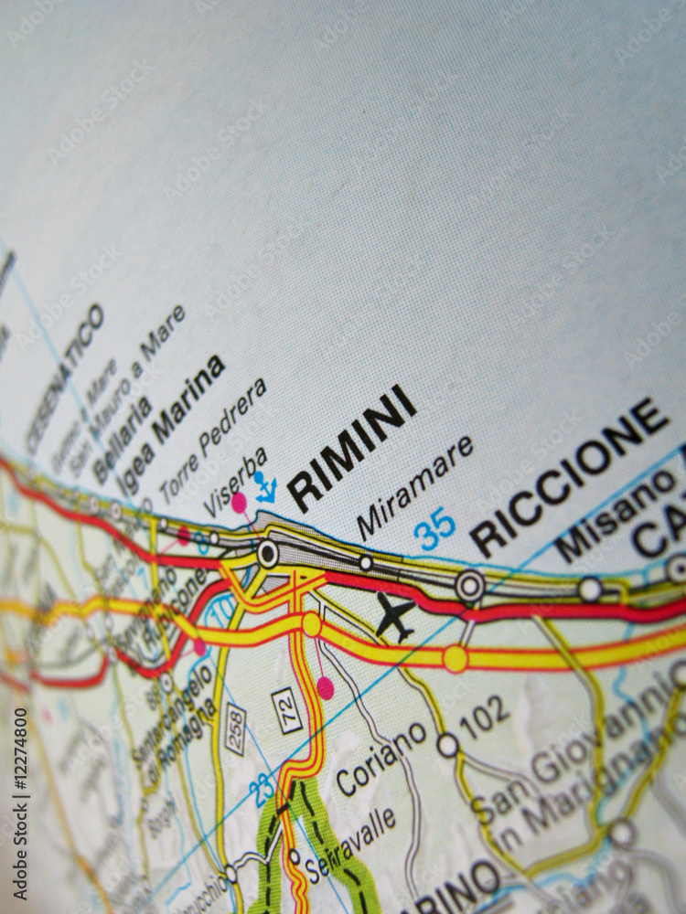 cartina rimini Stock Photo | Adobe Stock