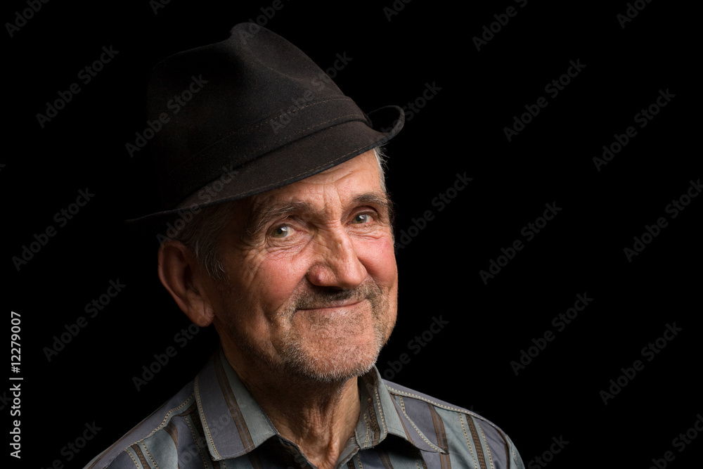 Old man with black hat Old man with black hat