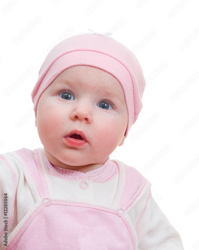 small caucasian girl infant is dared. small caucasian girl infant is dared.