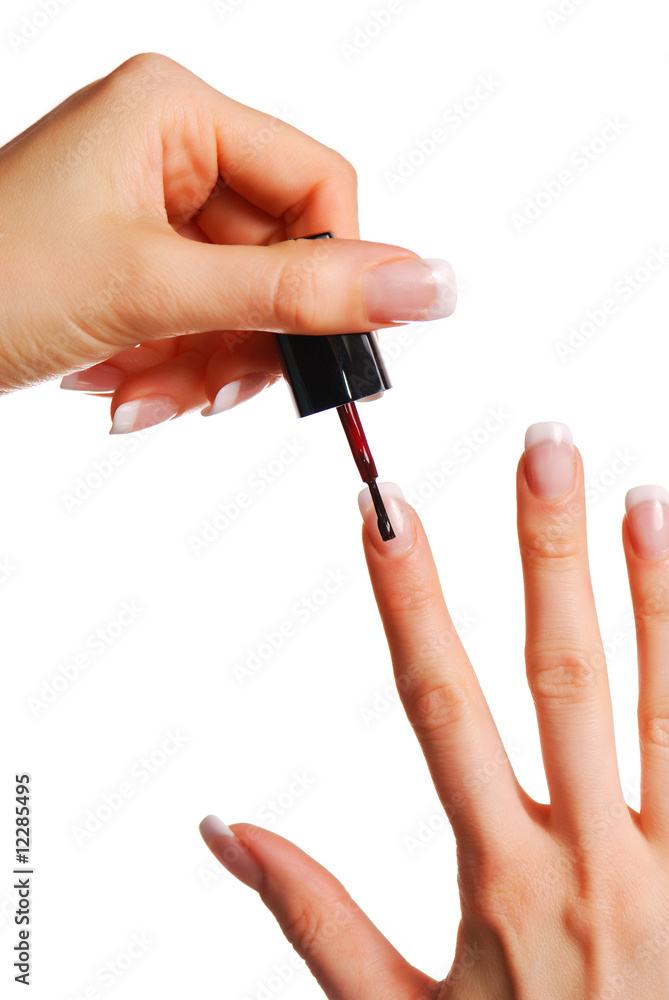 Applying nail polish Applying nail polish
