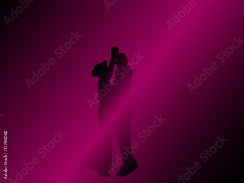 couple dancing on dark red background
