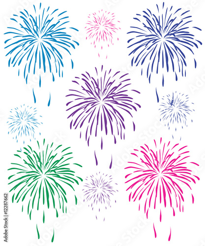 Abstract vector illustration of fireworks