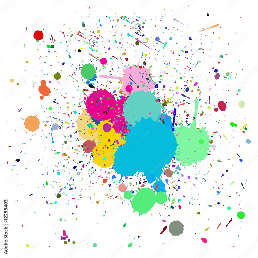 Colorful ink splash drips on a canvas, for background use Stock Vector ...