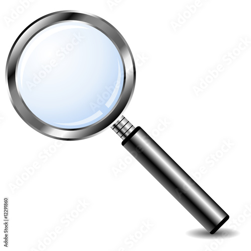 Magnifying glass isolated over white background