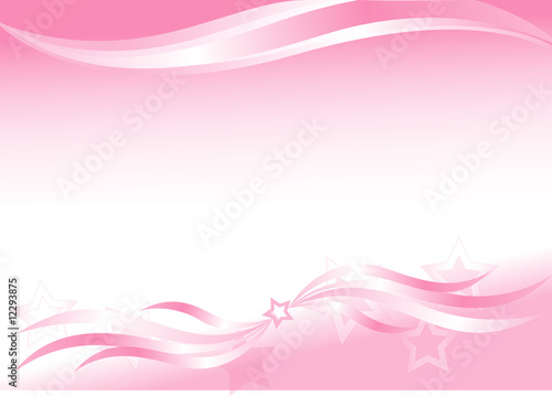 Vector illustration, pink background with waves and stars