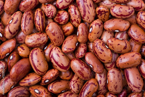 Spotty red haricot beans