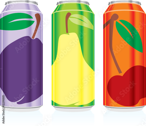 isolated juice cans