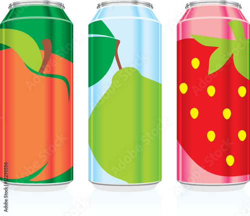 isolated juice cans