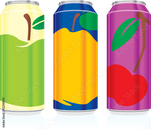 isolated juice cans