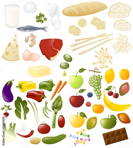 proteine- carboidrati-verdure-frutta photo