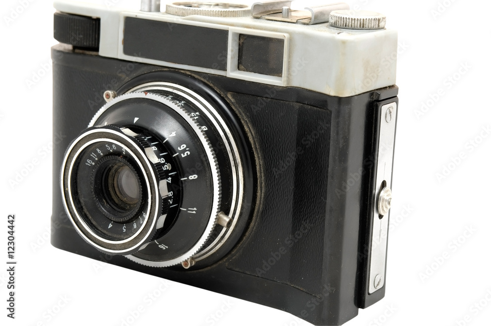 close-up of old camera