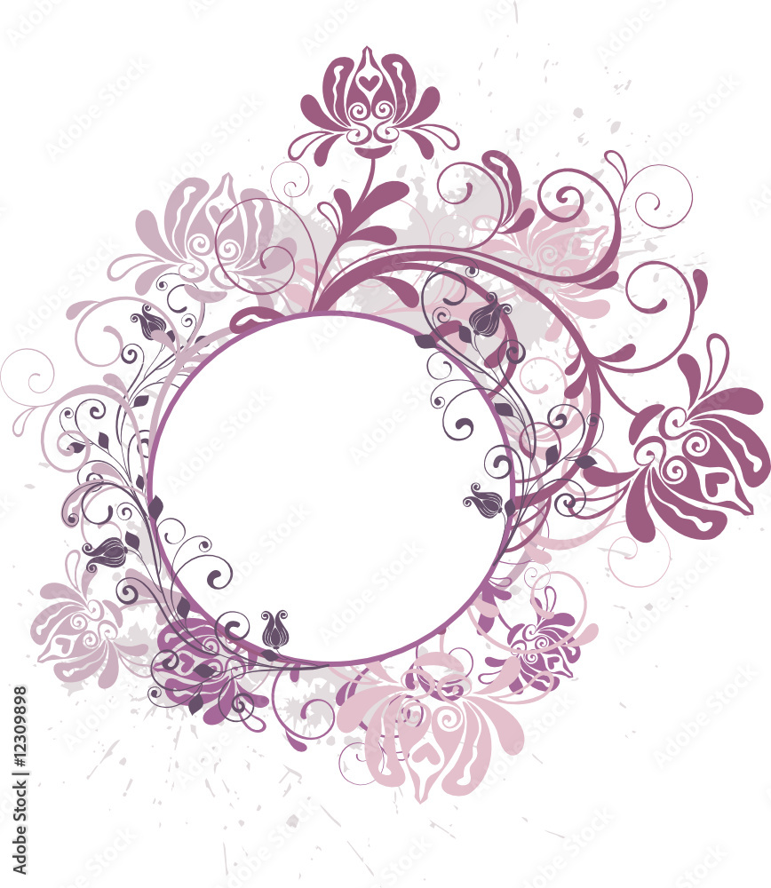 round floral background with space for text