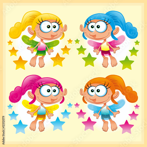 Set of funny Fairy - vector and cartoon characters