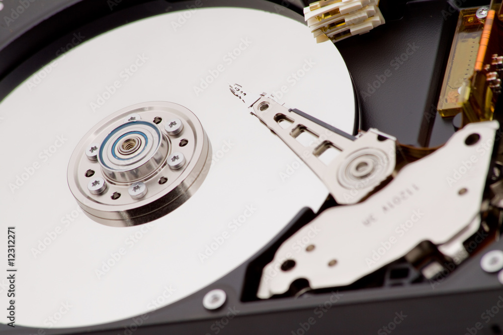 A close up of a computer harddisk A close up of a computer harddisk