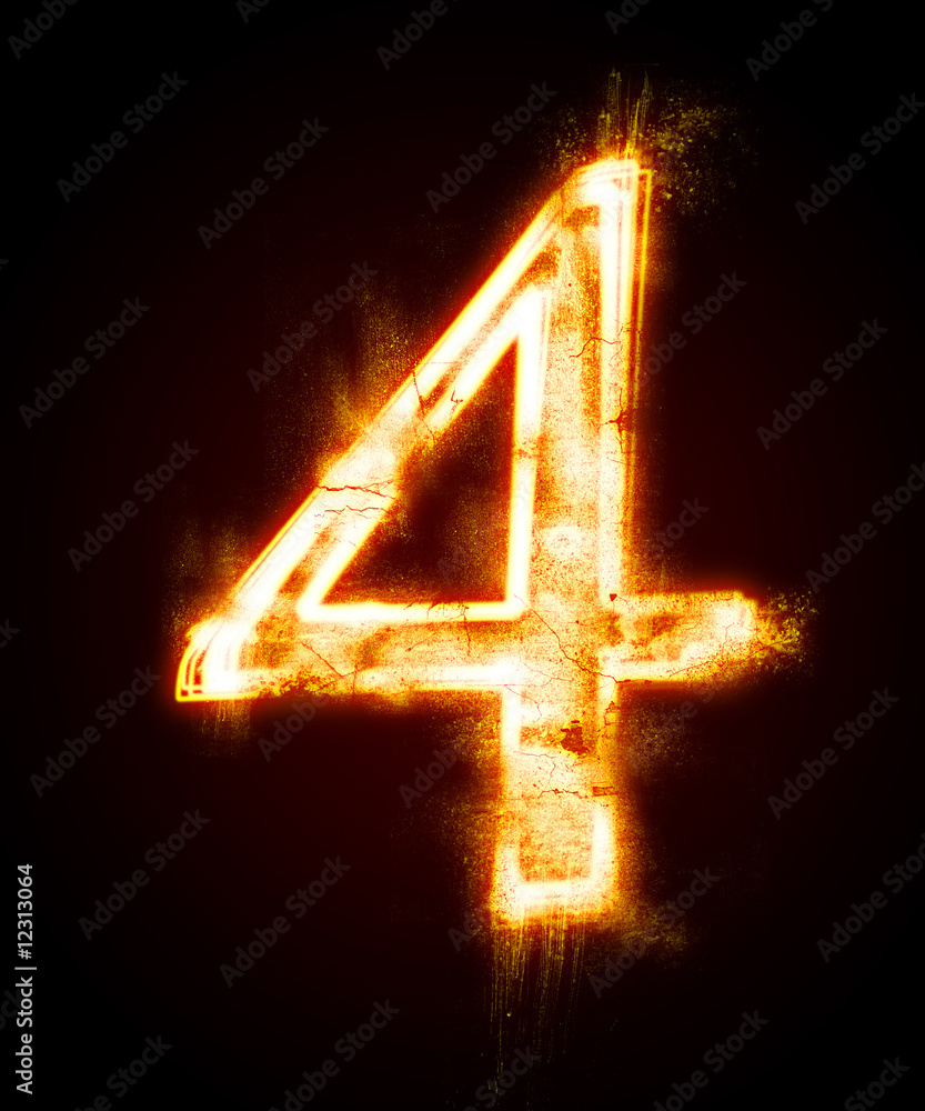 fiery font from a dust. four fiery font from a dust. four