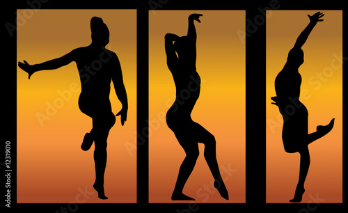 gymnastics girl with background - vector