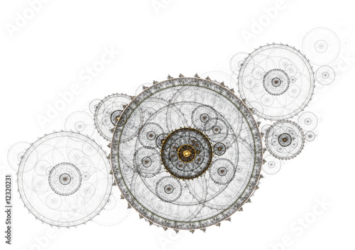Canvas-taulu Ancient mechanism, metallic clockwork