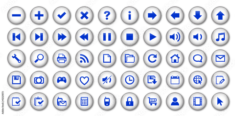 Web Buttons Poster (white/blue) Web Buttons Poster (white/blue)