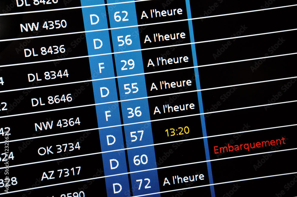 Obraz premium Panneau d'embarquement
