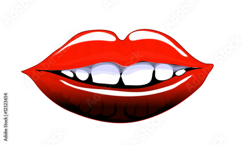 Comic style lips smiling