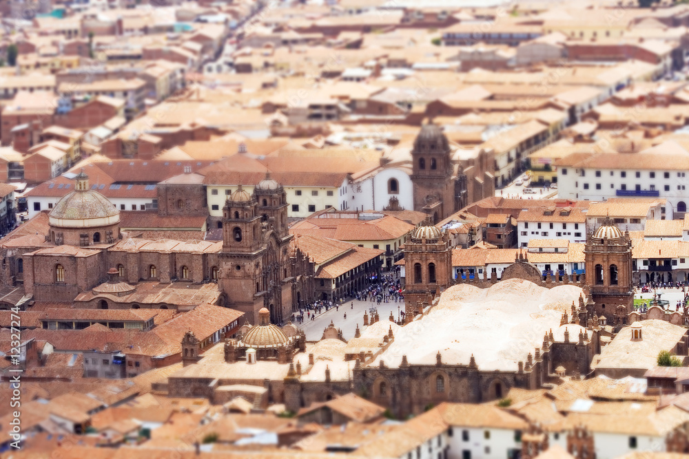 Cusco Plaza de Armas (NOTE: Narrow Focus)