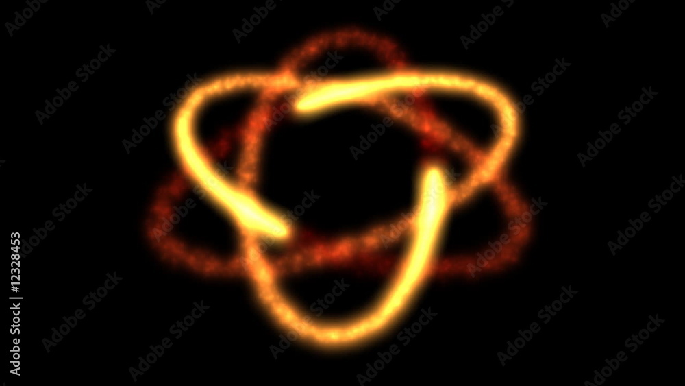 Light trails of an atom,rotating seamless loop Light trails of an atom,rotating seamless loop