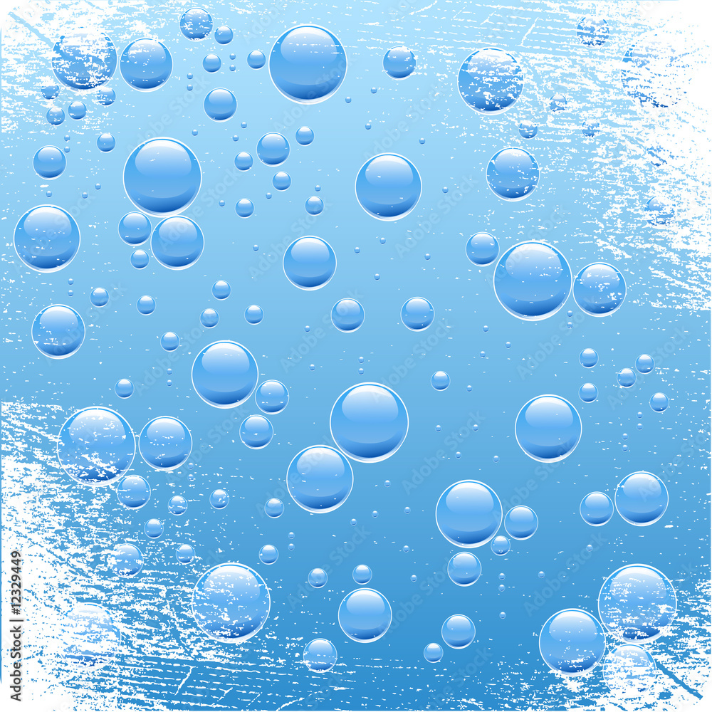 Bubbles in water.