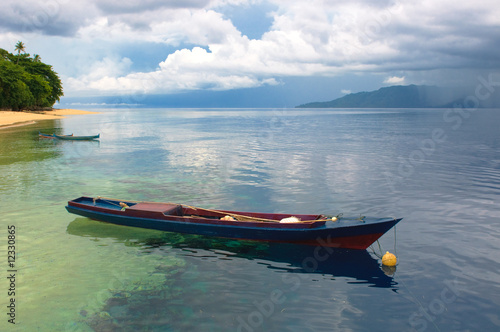 Traditional indonesian fishing boat, Banda islands photo