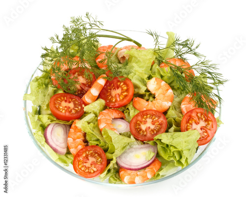 Salad from shrimps