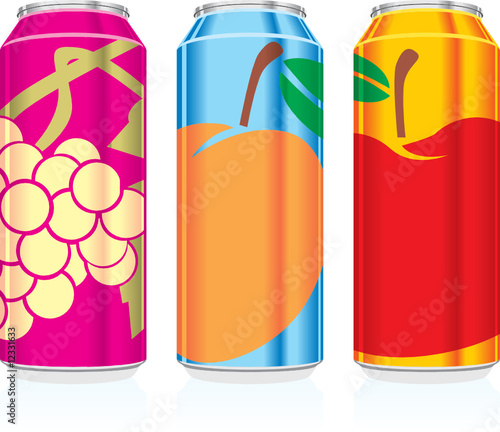 isolated juice cans