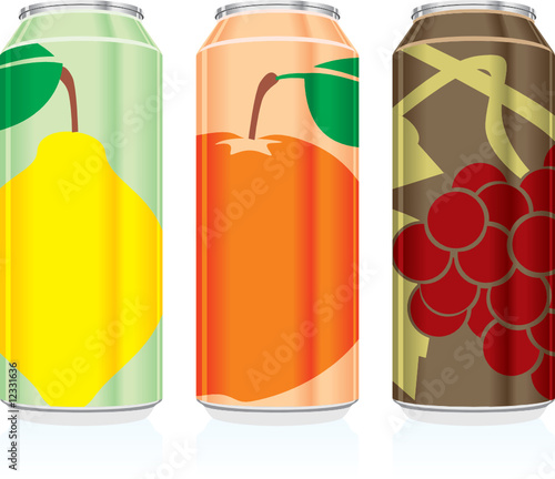 isolated juice cans