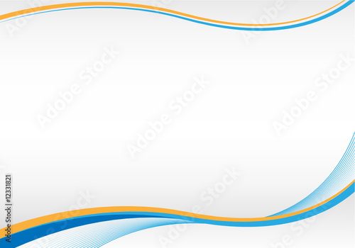 Hintergrund mit Wellen - blau/orange