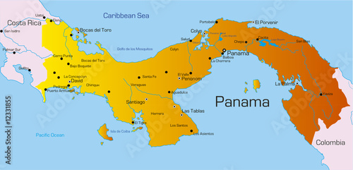 Vector color map of Panama country